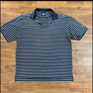 Footjoy Blue and Black striped Golf Polo Mens Large, lightly worn